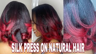 SILK PRESS ON COLORED NATURAL HAIR