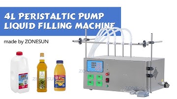 How to use ZS-PPYT4W Semi-automatic 4 Heads Liquid Filling Machine (Peristaltic Pump)