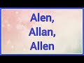 Alenallanallen  name origin variations