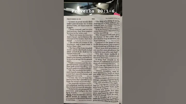 Proverbs 20:1-6 #God #Jesus #Lord #HolySpirit #faith #love #truth #life #believe #goodnews #youtube