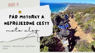 Offroad moto jihozápad Sardinie (den4) | Pád motorky a neprůjezdné cesty | 2024