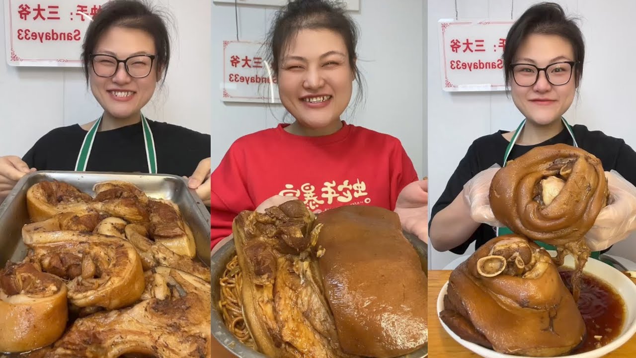 Mukbang Challenge:Eat cow tongue belly rib belly pork skin roll 🥐#mukbang #yummyfood  #eatingsounds
