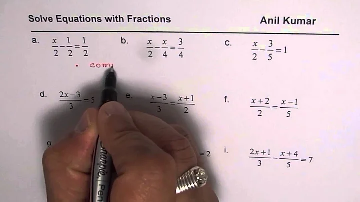 Solve Equations with Fractions - EDEXCEL - GCSE - SAT