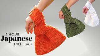 1 HOUR Japanese KNOT BAG Crochet Tutorial | How To Crochet