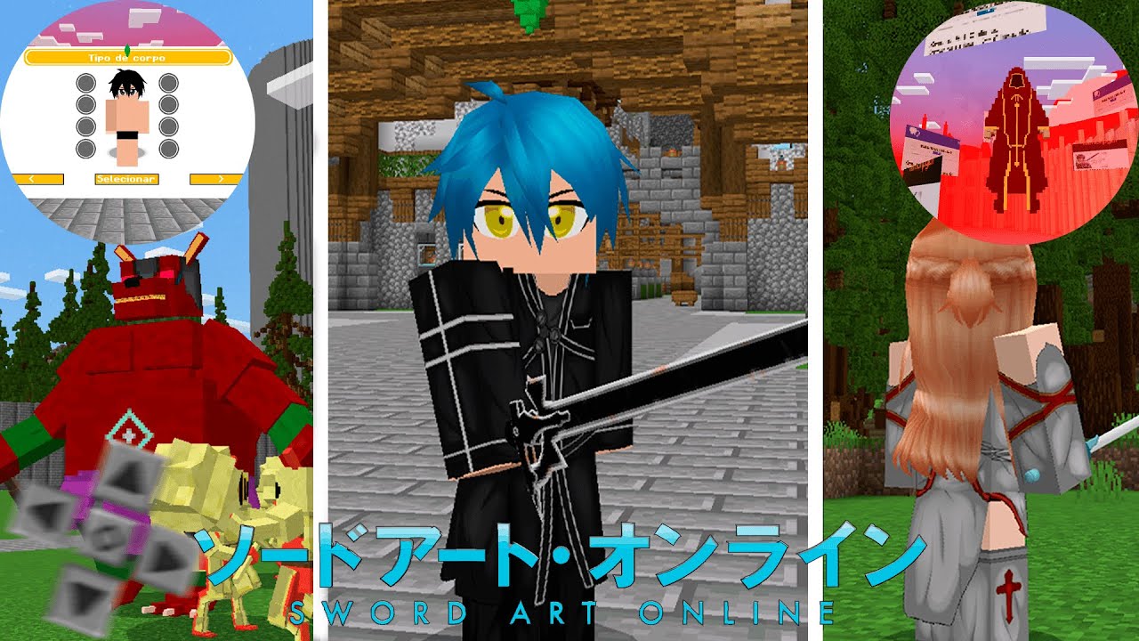 SAIU!!O MELHOR ADDON de SWORD ART ONLINE NO MINECRAFT PE!!