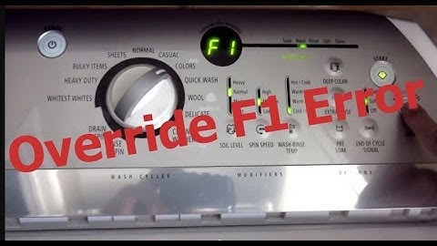 How to Override F1 error to finish wash cycle [Video 1]