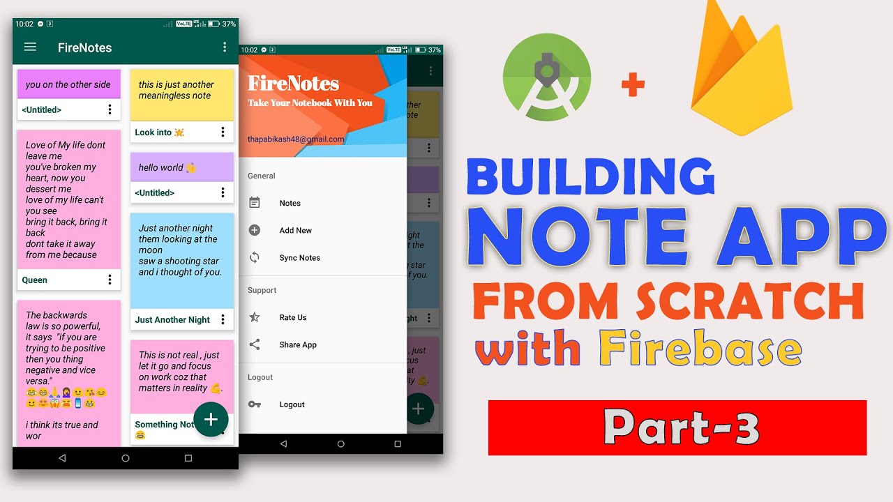 Android Note Taking App Tutorial With Firebase | Part - 3 | Creating ...