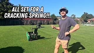 A lawn dad's perfect day // verti cutting and feeding to kickstart spring!!
