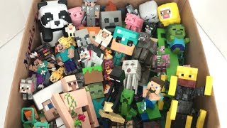 New Minecraft Figures Panda Tamed Wolf Horse Pig Sheep Chicken Iron Golem Steve Enderman Alex Ocelot