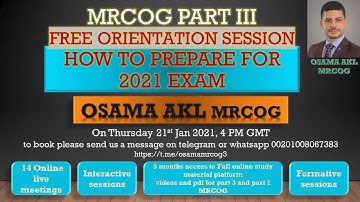 MRCOG part 3 orientation OSAMA AKL course