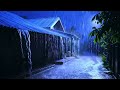 Relaxing Heavy Rain on Village Streets and Rooftop Sounds at Night for Peaceful Sleep ASMR 7643