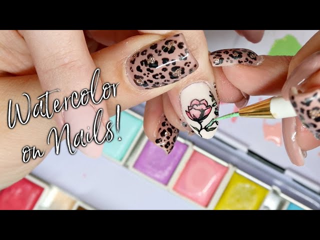How to Use Watercolor Paints on Nails! | Nail Art Tutorial
