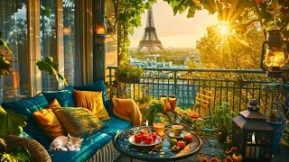 A Sunny Day 🥐 Paris Cafe Ambience & Smooth Jazz Playlist to Study, Work, Outdoor Coffee Shop ASMR