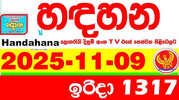 Handahana 1317 2025.11.09 Today NLB Lottery Result අද හඳහන ලොතරැයි ප්‍රතිඵල අංක Lotherai