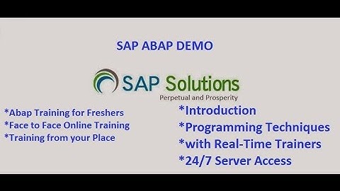 SAP ABAP Demo --SAPSOLUTIONS