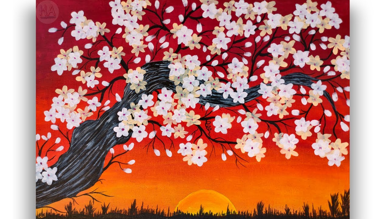 Step by Step acrylic painting for beginners | Sunlight Painting | Nature Scenery Painting