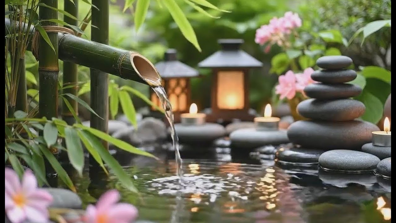 Healing Piano + Bamboo Water Sounds 🌿 Deep Healing to Release Stress & Worry