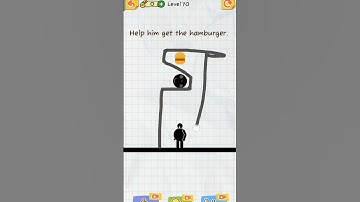 Help him to get the hamburger #level 70 #draw2save #shorts