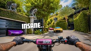 I TOOK MY E-BIKE DEEP INTO HOLLYWOOD’S EXOTIC CAR STREETS (insane)