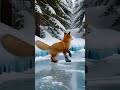 The little fox Echo: Skating on the ice  #animation #funny #cartoon #fox #cuteanimals #foryou, #fyp