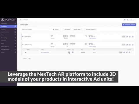 NexTech AR's 3D/AR Advertising Platform