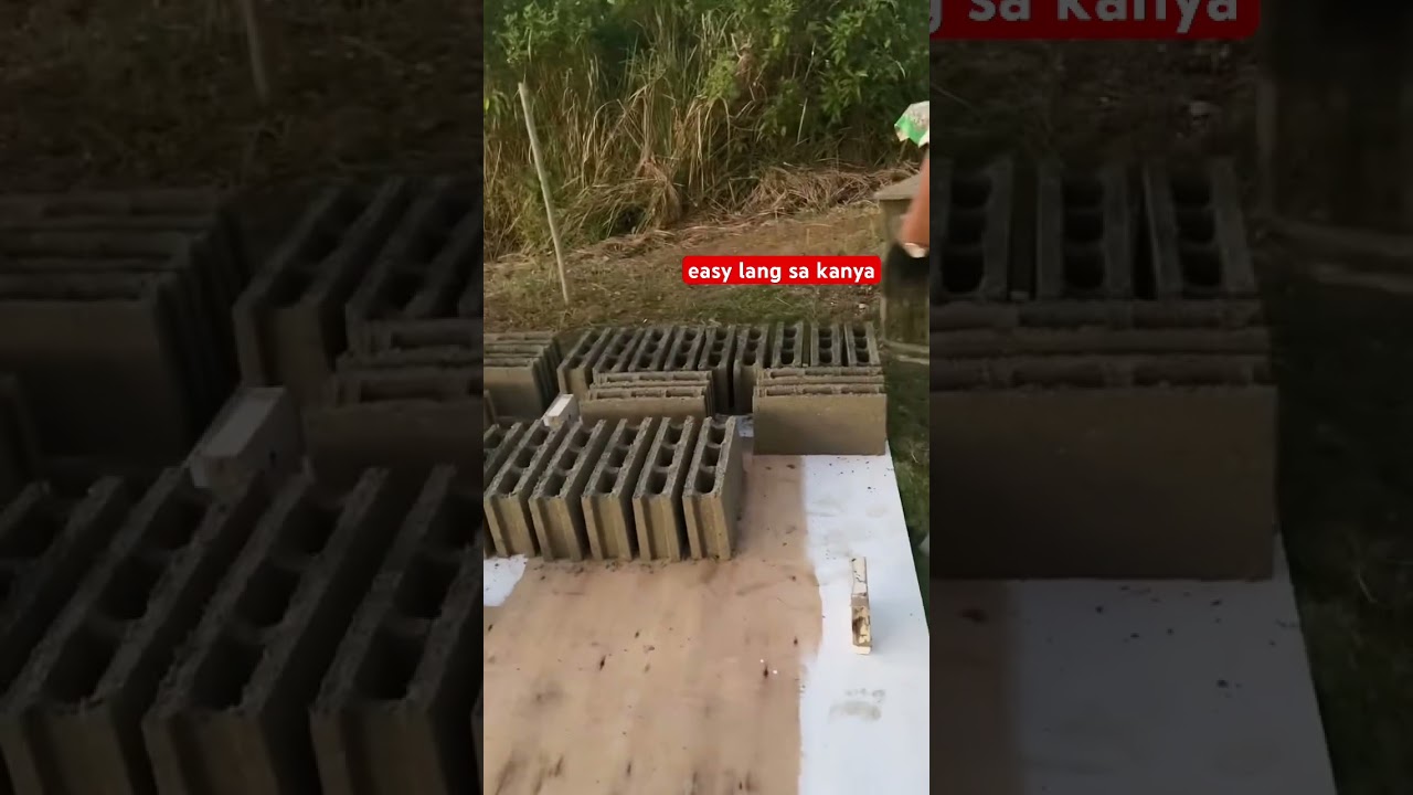Hollow blocks makes by hand (easy lang sa kanya) ​⁠