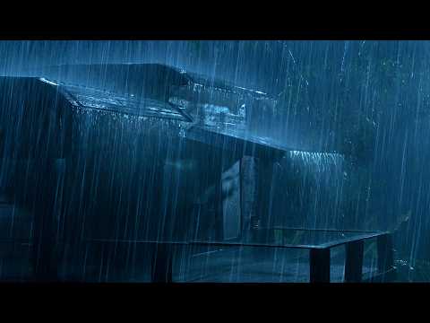 Immerse Yourself in Deep Sleep with Powerful Rain & Creepy Thunder on the Fragile Tin Roof at Night