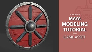 Old war shield  Game Asset / 3D mid poly  Modeling Tutorial In Maya [Part_01