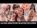 I Ate EVERYTHING I WANTED for 24 Hours...Donuts, ice cream, pancakes, tacos, hot dogs *6000kcals +*