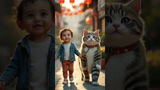 Un Enfant et son Chat Géant : Une Aventure Magique et Adorable ! 🐾🐱