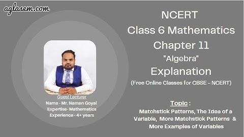 Class 6 Maths Chapter 11 Algebra (Matchstick Patterns, The Idea of a Variable)