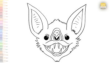 Vampire Bat head drawings easy | Outline sketches| How to draw A Vampire Bat step by step #artjanag