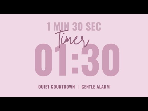 ⌛ 1 Minute and a Half Quiet Countdown Timer ⏰ Gentle Alarm 💗 Aesthetic Pastel Pink
