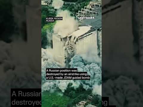 Ukrainian Air Strike on Russian Position With JDAM Guided Bomb #warinukraine