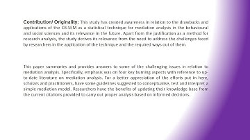 Mediation using covariance based structural equation modeling CB SEM the why and how