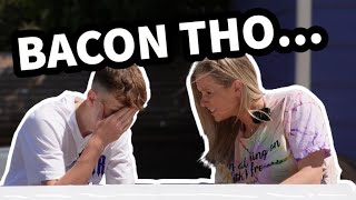 VEGAN shows him how “BACON” is made!