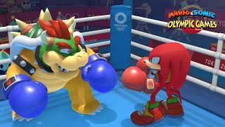 Mario & Sonic At The Olympic Games Tokyo 2020 Event Boxing- Bowser Vs Knuckles & Luigi VS Shadow