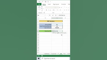 EMI calculator in excel #shorts