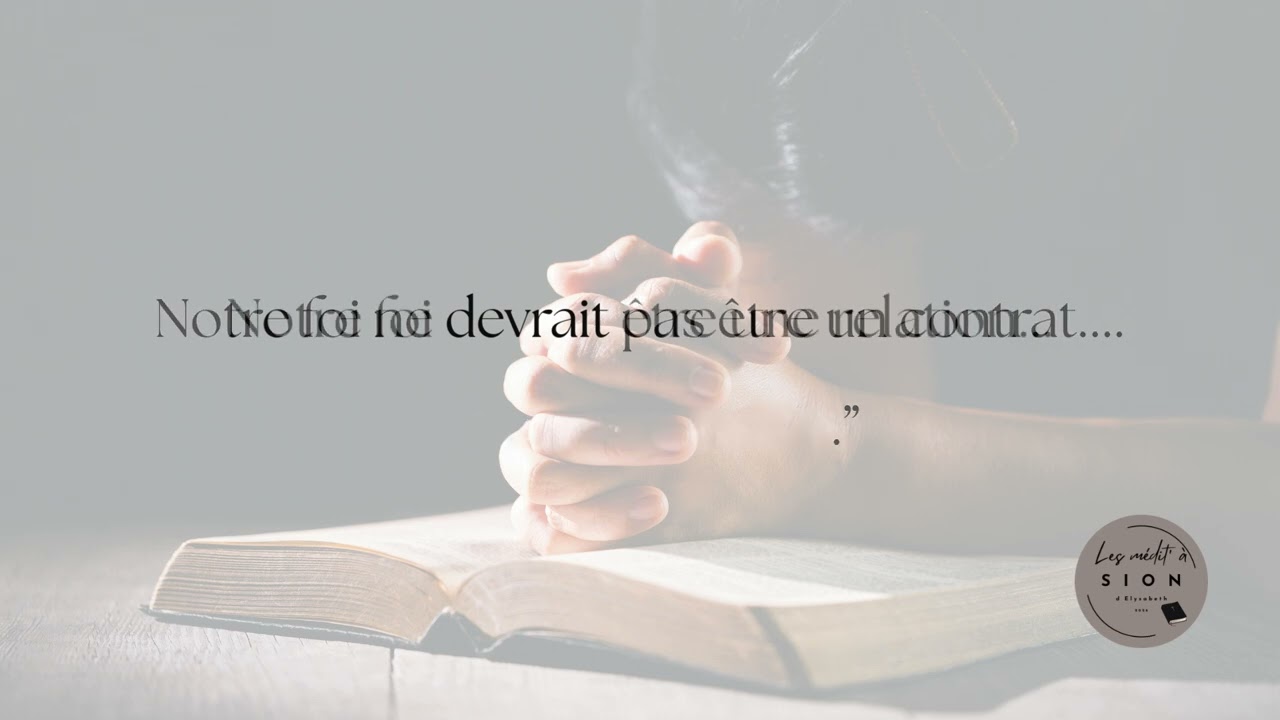 Notre foi ne devrait pas reposer sur ce que nous recevons…