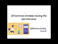 Common mistakes during technical interview