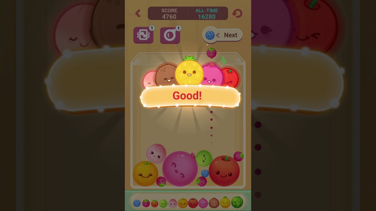 Random fruit merge video  (desk for game name)