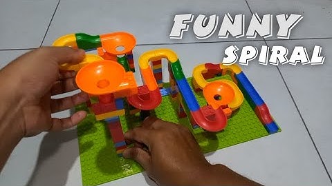 Build easy spiral track marble run ASMR with building blocks #funny #asmr #marblerun #satisfying