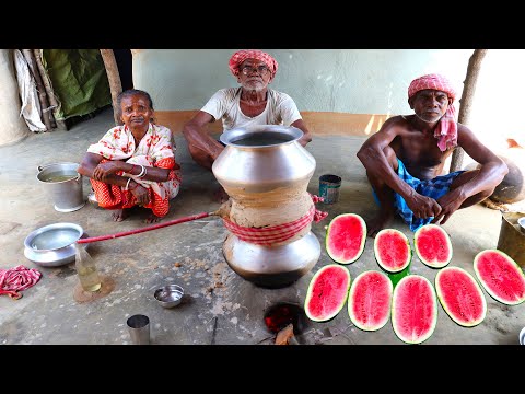 WATERMELON WINE | how our grandfather & grandmother making steamed watermelon wine |Easy Wine Making