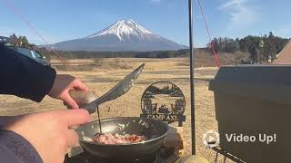 Camping at Fumotoppara using our TEMU Tent with Mt. Fuji View