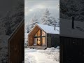 Snowy Day in a Forest Holiday House #architecture #home #shortsvideo
