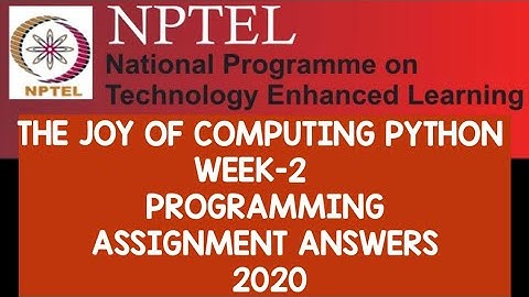 The Joy of Computing using Python|| WEEK-2||All programming assignments||NPTEL||#SKumarEdu
