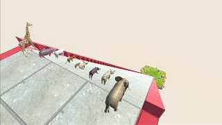 Animal speed race. Giant slide course! | Animal Revolt Battle Simulator
