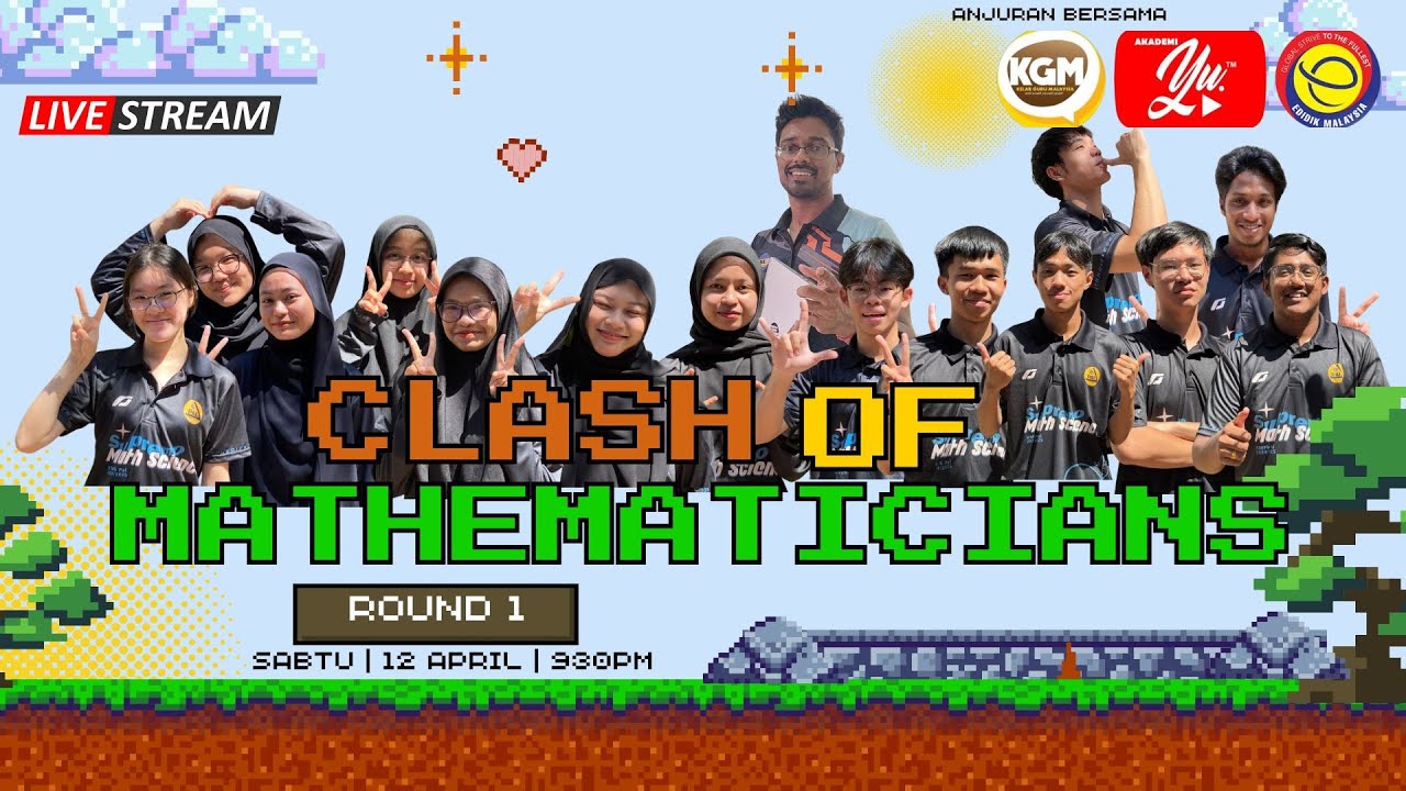 🔴 [LIVE] CLASH OF MATHEMATICIAN ROUND 1 #AKADEMIYOUTUBER - YouTube