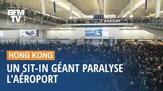 Un sit-in géant paralyse l'aéroport d'Hong Kong