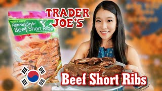 Trader Joe's Korean Style Beef Short Ribs Review| trying trader joes asian food!